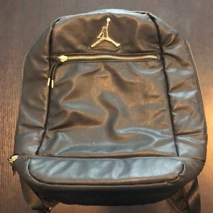 Jordan Black Leather Backpack